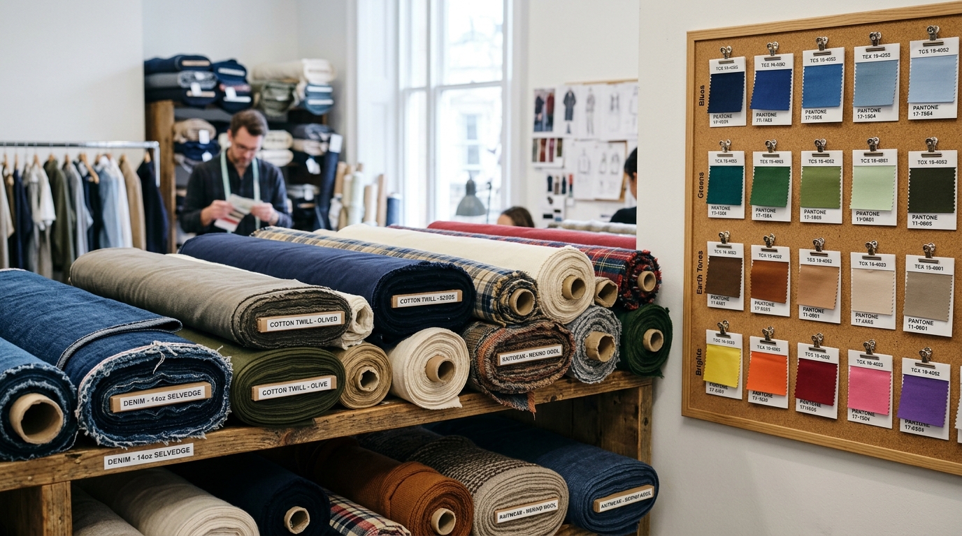 Premium Textile Fabric Rolls, Knitwear & Denim Color Swatches for Overseas Buyers